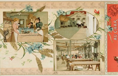 Příprava těstovin v továrně, cca 1900 od French School
