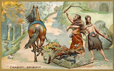 Primitivní vůz (chromolitho) od French School