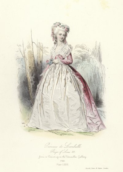 Princezna z Lamballe za vlády francouzského Ludvíka XVI od French School