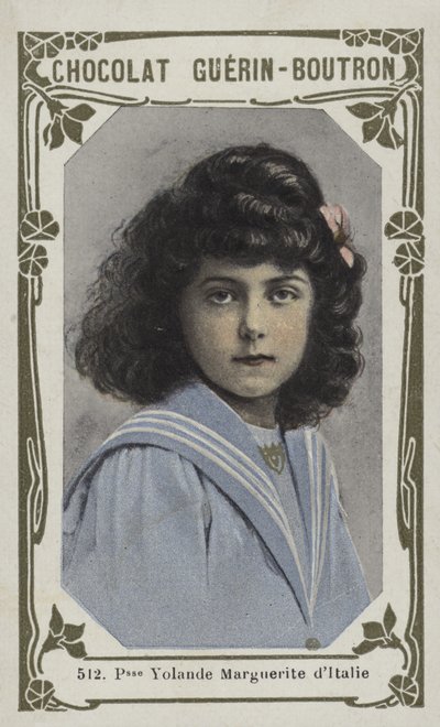 Princezna Yolande Marguerite z Itálie (barevná fotografie) od French School