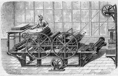 Tisk novin: mechanický lis pro tisk tiskovin od French School