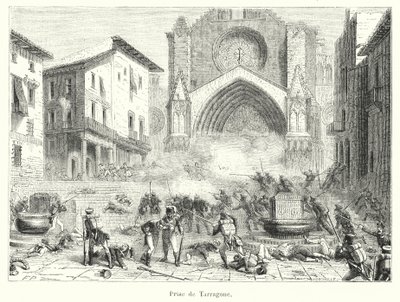 Capture of Tarragona (rytina) od French School
