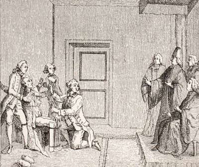 Vězeň podstupující mučení od Brodequina, 1875 od French School
