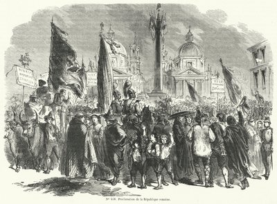 Vyhlášení římské republiky, Itálie, 9. února 1849 od French School