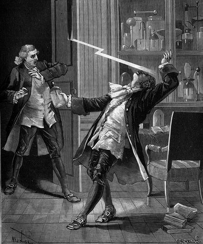 Profesor Georges Guillaume Richmann (1711-1753) zemřel ve své dílně po experimentu s elektroměrem od French School