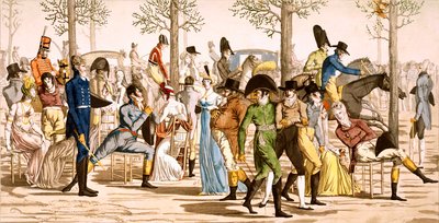 Promenáda v Longchamps, 1802 od French School