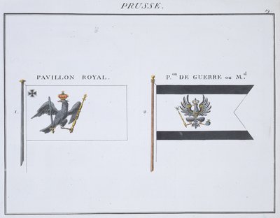 Pruské vlajky, z francouzské knihy vlajek, c.1819 od French School