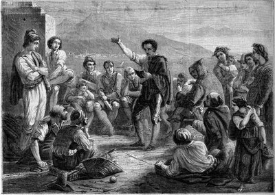 Veřejné čtení o krtkovi v Neapoli, Itálie od French School