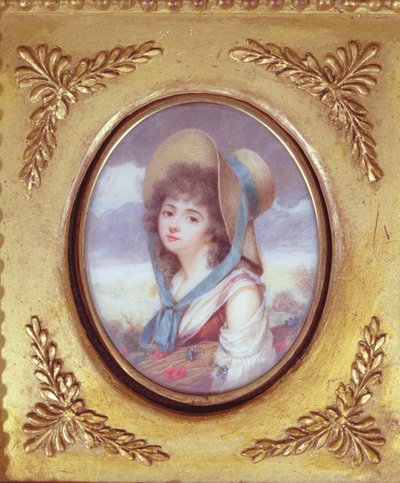 Pulcherie de Valence nesoucí snop pšenice s mákem a chrpou, c. 1783 (wc) od French School