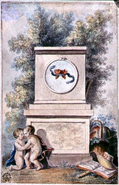 Putti u památníku lásky od French School