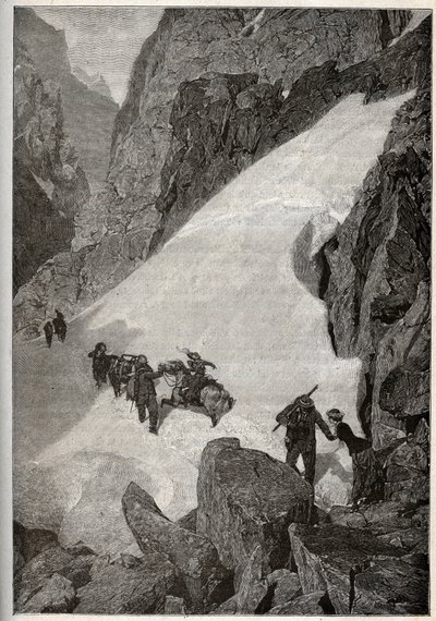 Pyreneje - výstup na Pic du Midi - rytina „“ PATRIE“ - PIQUE POPIS FRANCIE V 6 SVAZTECH LUCIEN HUARD - konec 19. stol. od French School