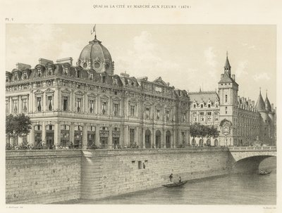Quai de la Cité a Marche aux Fleurs, 1876 od French School