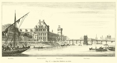 Quai des Tuileries v roce 1650 od French School