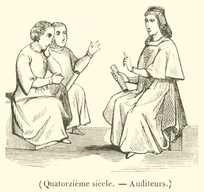 Čtrnácté století, Auditoři (rytina) od French School
