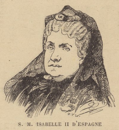 Španělská královna Isabella II od French School