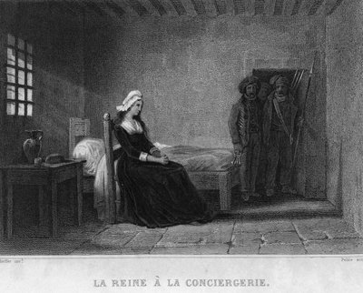 Královna Marie Antoinetta (Marie Antoinette) ve věznici Concierge - ve „Francouzské revoluci““ od Thierse. 19. století od French School