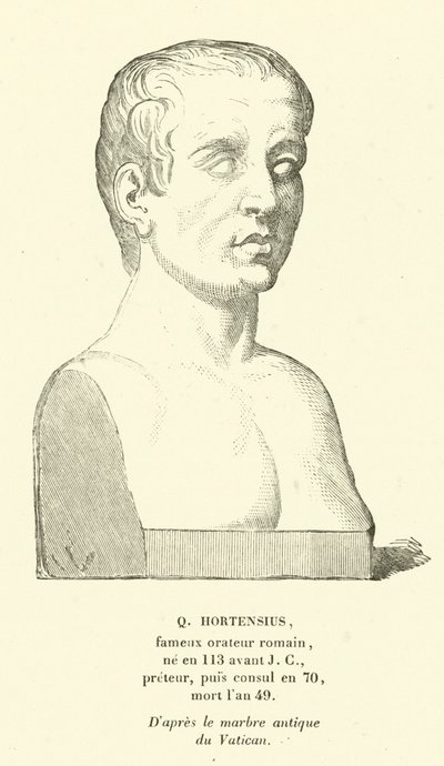 Quintus Hortensius, římský optimátský politik a řečník (rytina) od French School