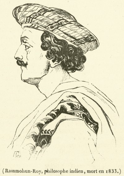 Rammohun-Roy, indický filozof, zemřel v roce 1833 (rytina) od French School