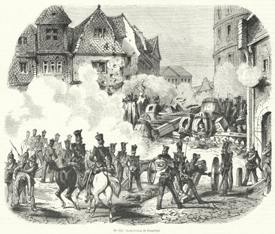 Povstání ve Frankfurtu, Německo, září 1848 od French School