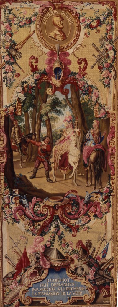 Gobelín Regence Gobelins s příběhem Dona Quijota, 1717-18 od French School