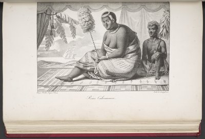 Reine Cahoumanou, Obyvatelé Sandwichových ostrovů, z Malebné cesty kolem světa, s Portréty divochů z Ameriky, Asie, Afriky a ostrovů Velkého oceánu; krajiny, výhledy na moře a několik přírodních historických objektů; od French School