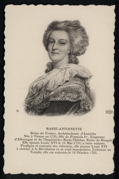 Královna Marie-Antoinetta (litografie) od French School