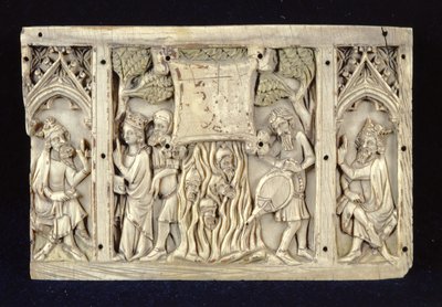 Reliéf zobrazující výjevy ze života svaté Kateřiny Alexandrijské, kolem 1370-80 od French School