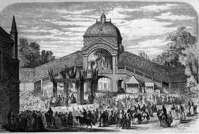 Náboženský obřad - 15. srpna 1858: Celebrejská mše Nanebevzetí u oltáře Pelerinů ze Svaté Anny d