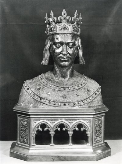 Relikviářová busta sv. Ludvíka (1214-70) (stříbrně zlacená) od French School