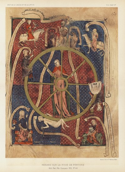 Renard Sur La Roue De Fortune (barevná litografie) od French School
