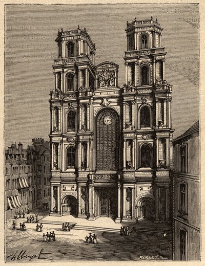 Rennes - La Cathedrale Saint Pierre - - rytina „“ PATRIE“ - PECTUREQUIREQUE POPIS FRANCIE V 6 SVAZTECH LUCIEN HUARD - konec 19. stol. od French School