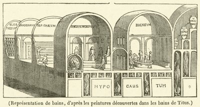 Znázornění lázní (rytí) od French School
