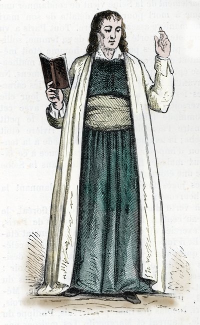 Reprezentace kněze teofilantropa (barevná rytina) od French School