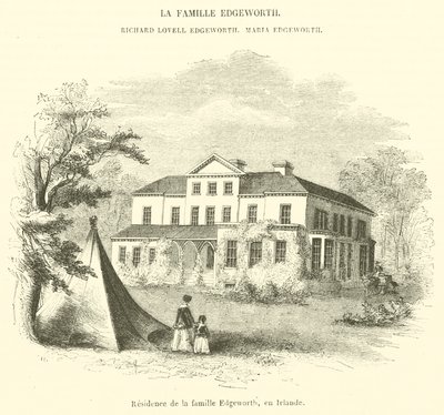 Rezidence rodiny Edgeworth, Irsko (rytina) od French School