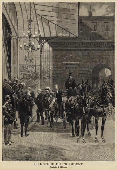 Návrat francouzského prezidenta Felixe Faureho z jeho návštěvy Ruska, 1897 od French School