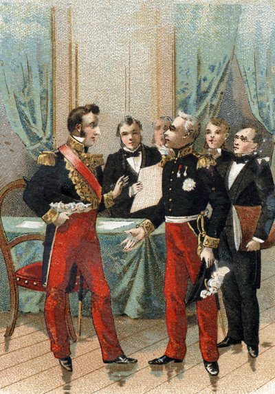 Revoluce z července 1830: „Jsi nejlepší z republik““ věta, kterou řekl La fayette (Lafayette) vévodovi z Orleansu, který se 26. července 1830 stal francouzským králem Ludvíkem Filipem I. (1773-1850). . od French School