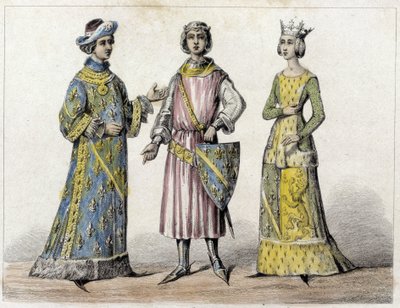 Robert Francouzský a Beatrice Burgundská, jeho manželka, král Francie. od French School