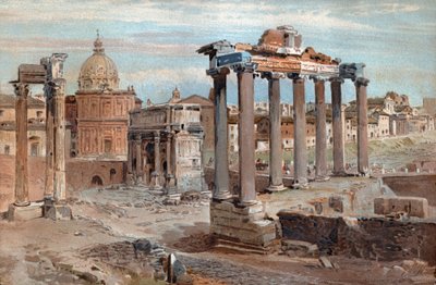 Forum Romanum. Římské fórum. (akvarel, cca 1900) od French School