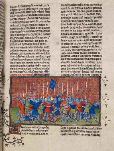 Royal 20 C. VII, f.34 Bitva u Courtrai, ilustrace z 