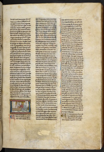 Royal MS 14 E. III, f.58r, ilustrace z "Estoire del Saint Graal, La Queste del Saint Graal, Morte Artu", asi 1315-25 (pergamen) od French School