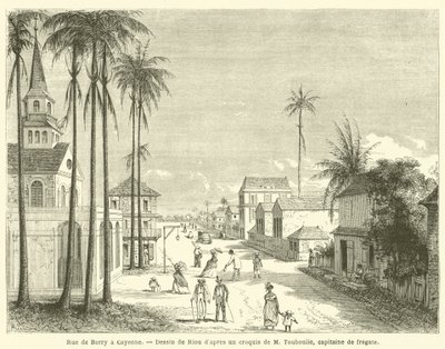 Rue de Berry a Cayenne (rytina) od French School