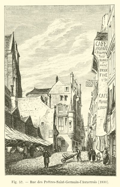 Rue des Pretres-Saint-Germain-lAuxerrois, 1830 od French School