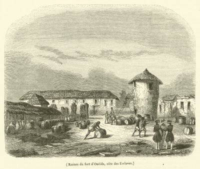 Zřícenina pevnosti Oueida, cote des Esclaves (rytina) od French School