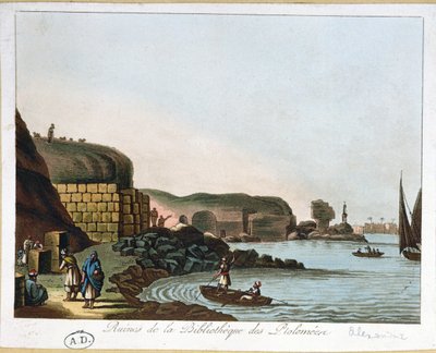 Ruiny Ptolemaiovy knihovny v Alexandrii, Egypt, 1811 od French School