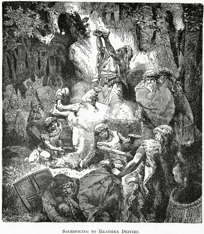 Obětování pohanským božstvům, kolem roku 1890 od French School