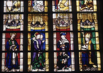 Saint Maturin, Saint Yves, Saint Armel a Saint Brieuc - vitráže kostela svatého Spasitele z Dinanu od French School