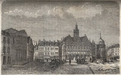 Saint Quentin (Saint-Quentin) departement Aisne - rytina v „Histoire de France“ od Victora Duruye (1811-1894) - 1882 od French School