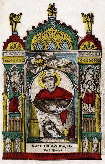 Svatý Tomáš Akvinský (1228 - 1274). Obrázek Epinal, první polovina 19. století od French School