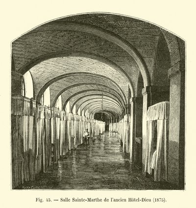 Pokoj Sainte-Marthe ze starého Hotel-Dieu, 1875 od French School