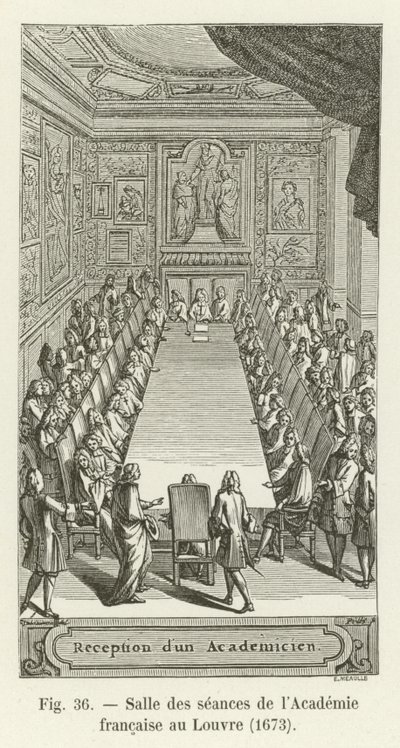 Zasedací místnost Francouzské akademie v Louvru, 1673 od French School